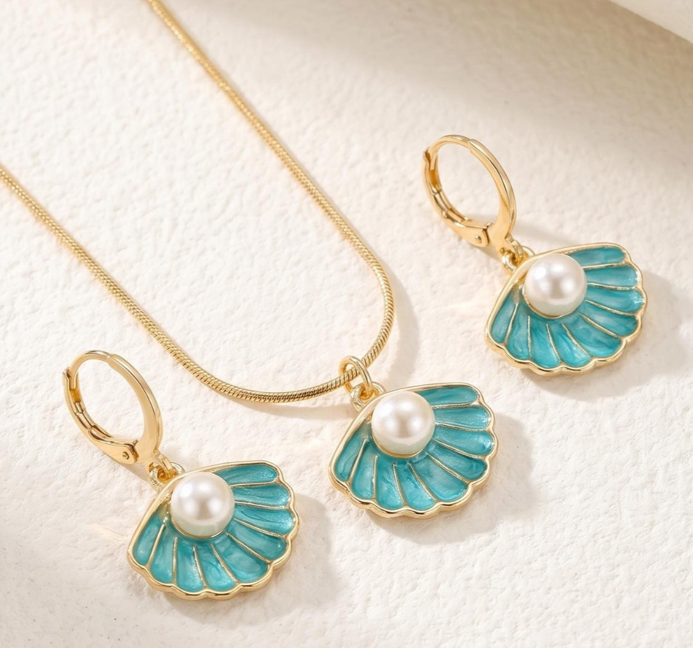 Blue Pearl Shell Set
